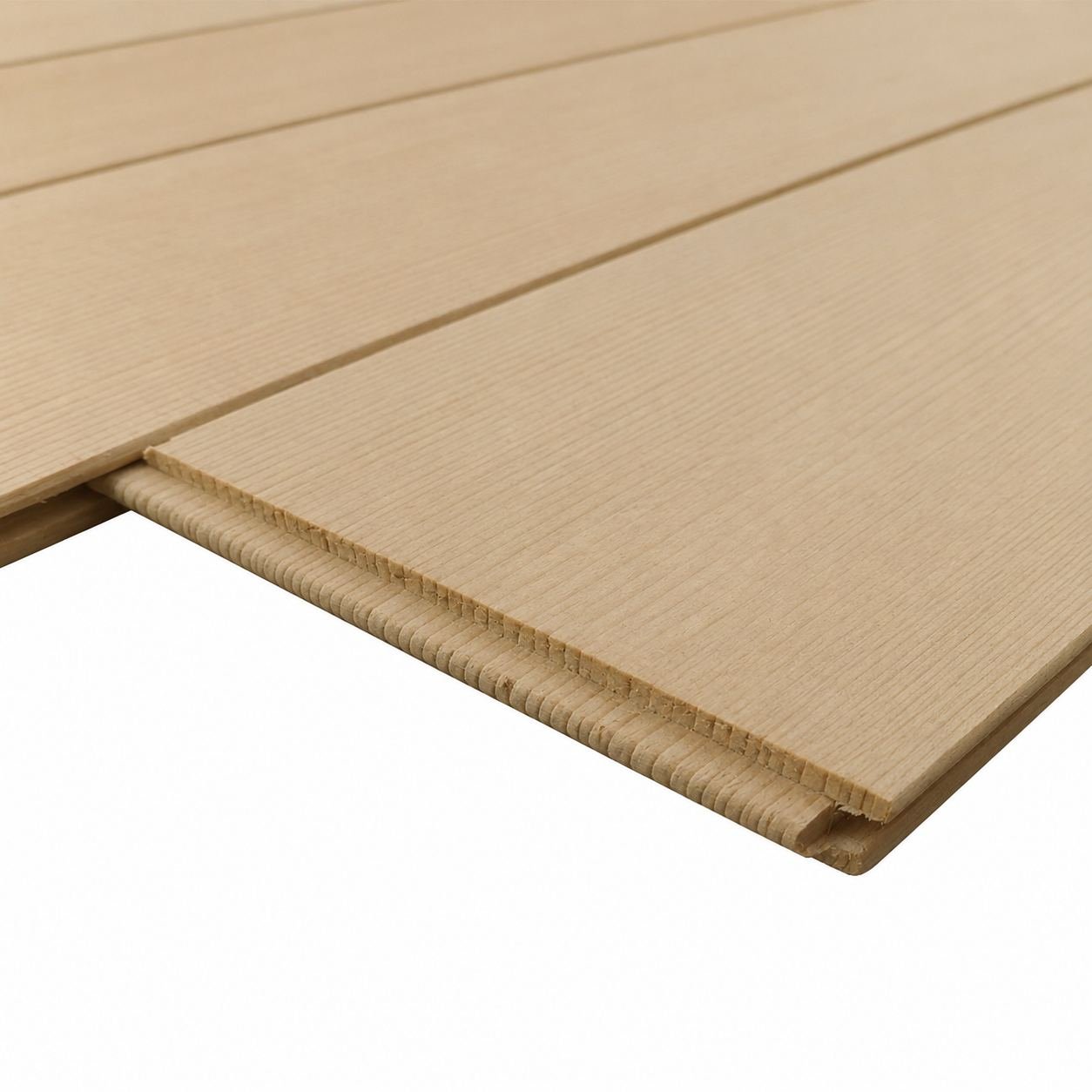 Hemlock end-matched tongue and groove lining board detail