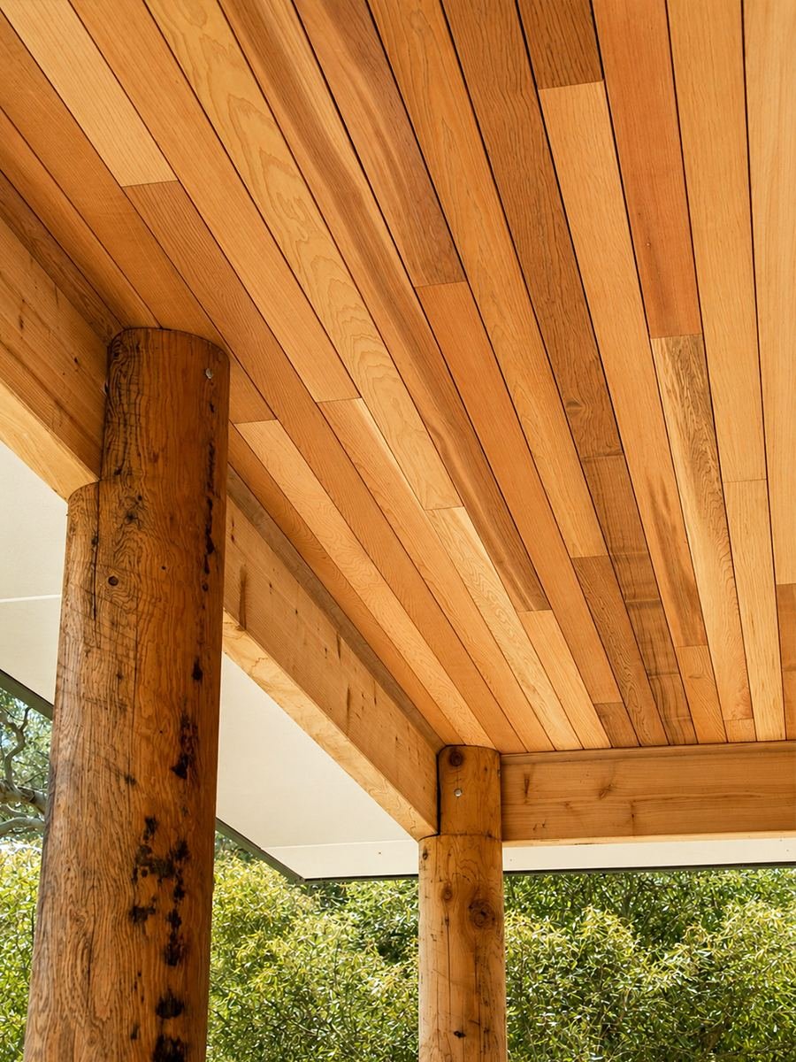 Cedar ceiling detail